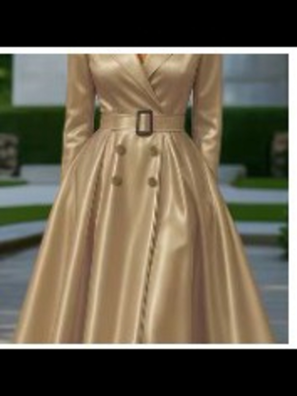 SHEIN Satin Midi Dress in Color Gold - Picture 5 of 5